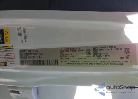 2021 Jeep Gladiator Rubicon 4X4 z USA, uszkodzony, nr VIN 1C6JJTBGXML511661